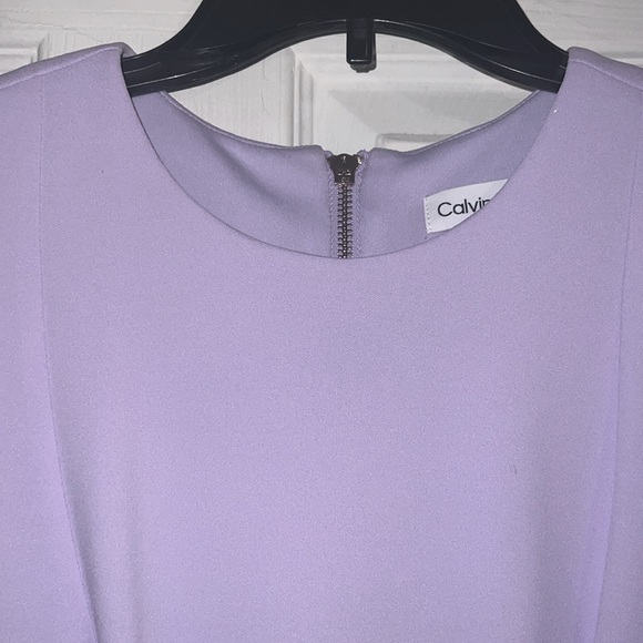 Calvin Klein Opal Lilac Crepe Sheath Lined Sleeveless Dress - Picture 7 of 11